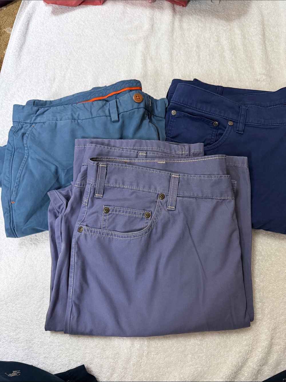 Lot of 3 Men's Chino Pants - Blue & Navy Colors